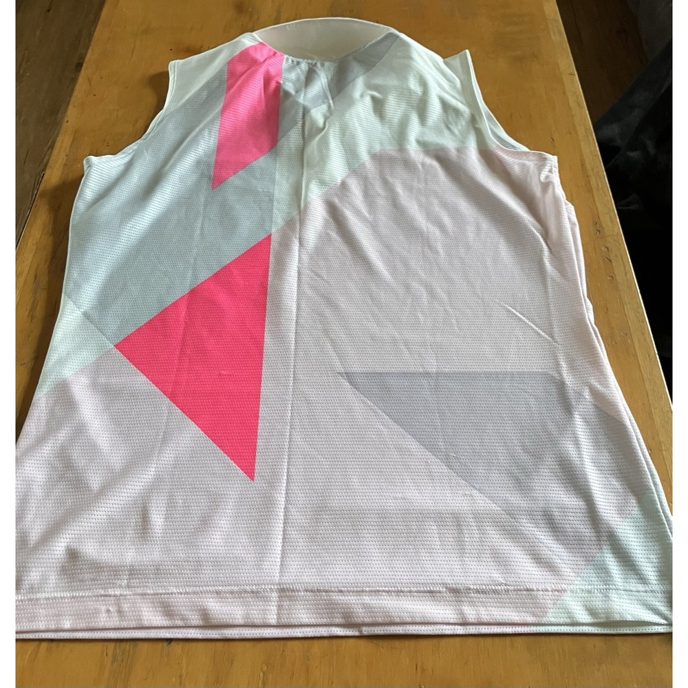 Nike Golf Women's Sleeveless Polo Shirt Pink White Gray Color Block Size XL - Picture 3 of 7